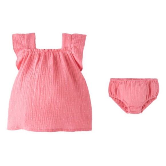 Zara Baby 2-Piece Pink Ruffle Set 6-9 Months - Picture 1 of 8